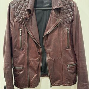 All Saints Callerton Leather Biker Jacket Men